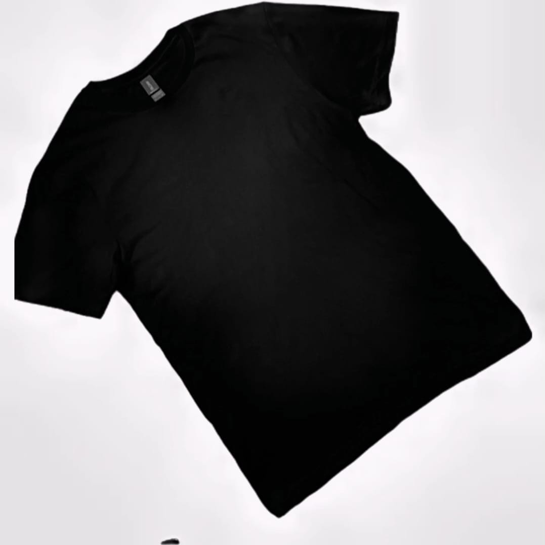Men's Black Round-Neck T-Shirt -Premium Cotton