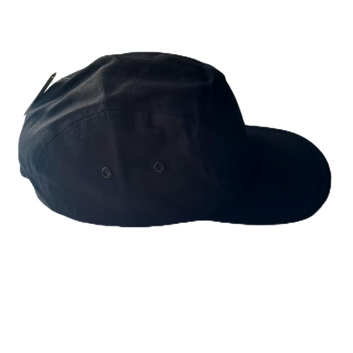 Canvas 5 Panel Cap - Black-( One Size )