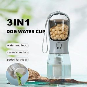 Pet Travel Water Bottle with Bowl - 3 - in -1 Leak-proof Feeder for Pet.