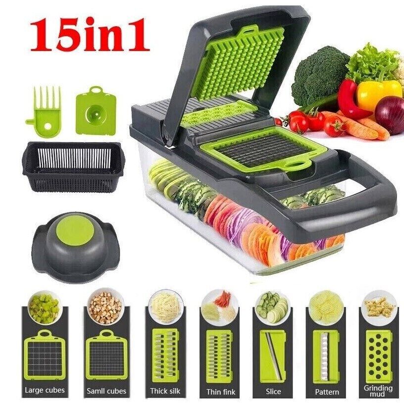 15 In 1 Multi- Function Vegetable Chopper. Food Slicer, Dicer, Cutter & Peeler. Kitchen Gadget for Quick Meal Prep. - Image 2