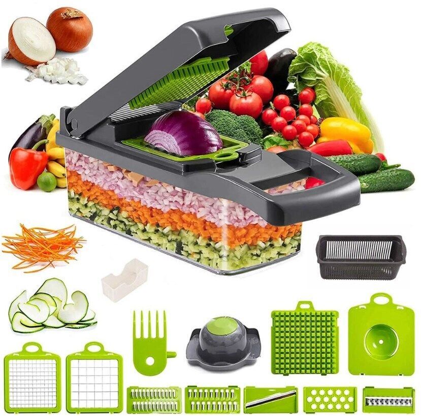 15 In 1 Multi- Function Vegetable Chopper. Food Slicer, Dicer, Cutter & Peeler. Kitchen Gadget for Quick Meal Prep. - Image 5