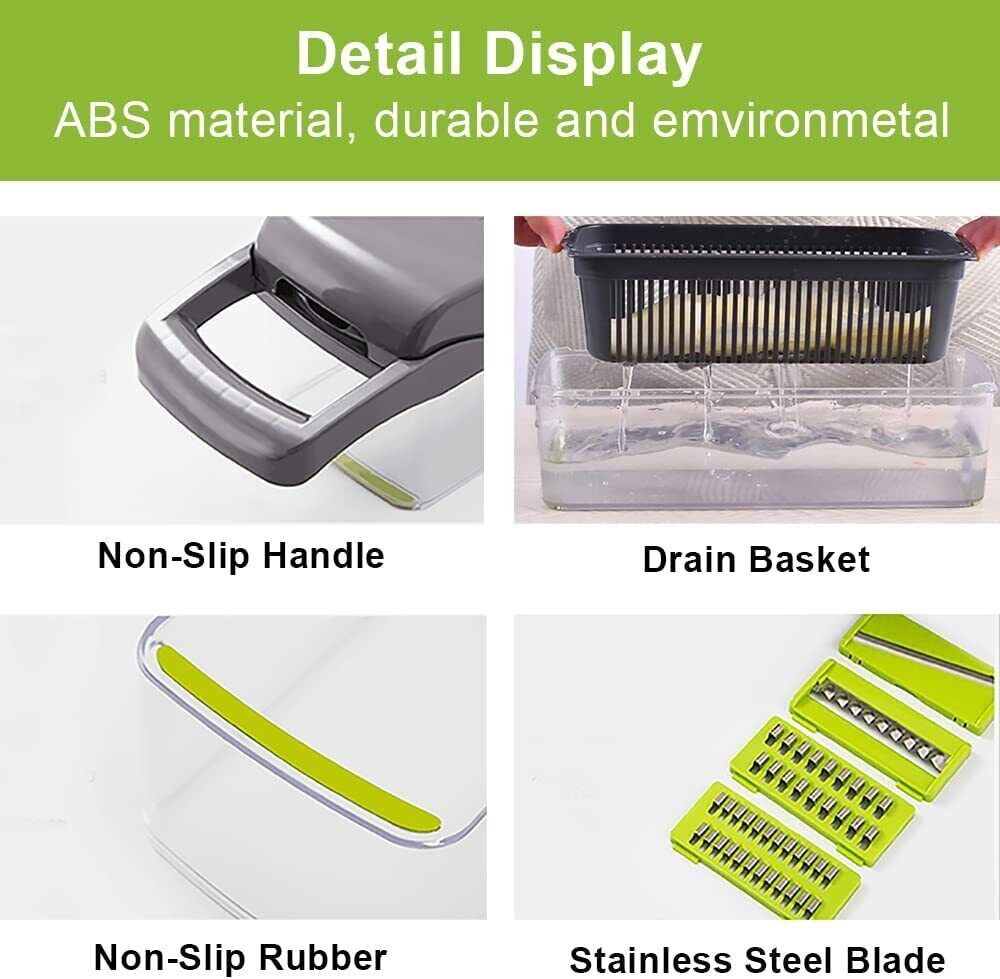 15 In 1 Multi- Function Vegetable Chopper. Food Slicer, Dicer, Cutter & Peeler. Kitchen Gadget for Quick Meal Prep. - Image 3