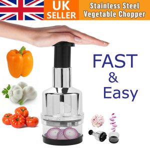 Vegetable Food Chopper - Salad, Fruit, Vegetable Food Chopper, Slicer, Peeler- Manual Hand Press Garlic Onion Cutter