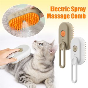 Cat Steam Brush -3 -in -1 Electric Spray Grooming Brush for Cats & Dogs